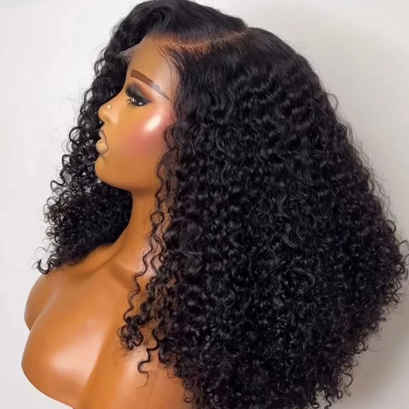 Curly Human Hair Wig – 100% Raw Virgin Hair, Glueless Lace, Natural Hairline.