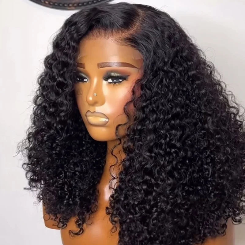 Curly Human Hair Wig – 100% Raw Virgin Hair, Glueless Lace, Natural Hairline.
