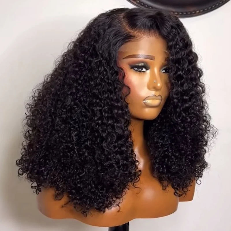 Curly Human Hair Wig – 100% Raw Virgin Hair, Glueless Lace, Natural Hairline.
