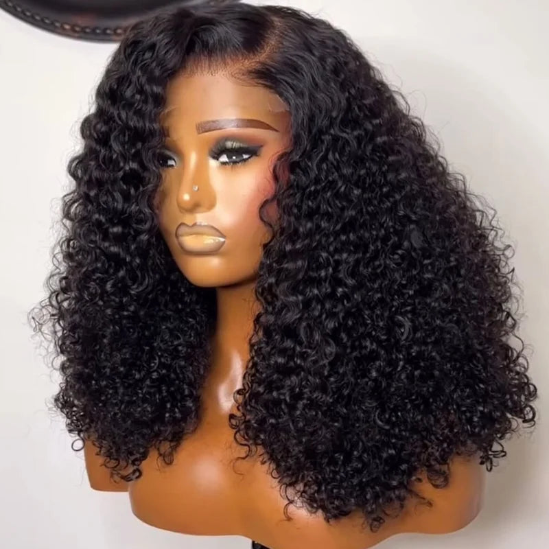 Curly Human Hair Wig – 100% Raw Virgin Hair, Glueless Lace, Natural Hairline.