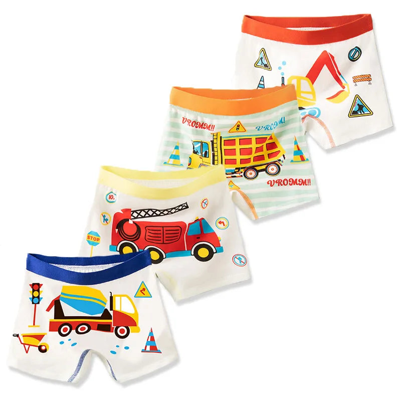 4-Pack Boys Dinosaur Cotton Boxer Shorts
