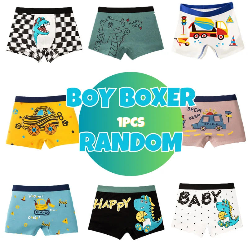 4-Pack Boys Dinosaur Cotton Boxer Shorts