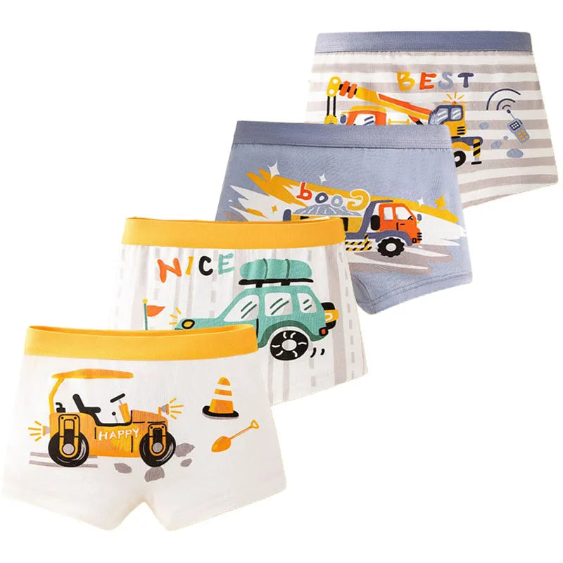 4-Pack Boys Dinosaur Cotton Boxer Shorts