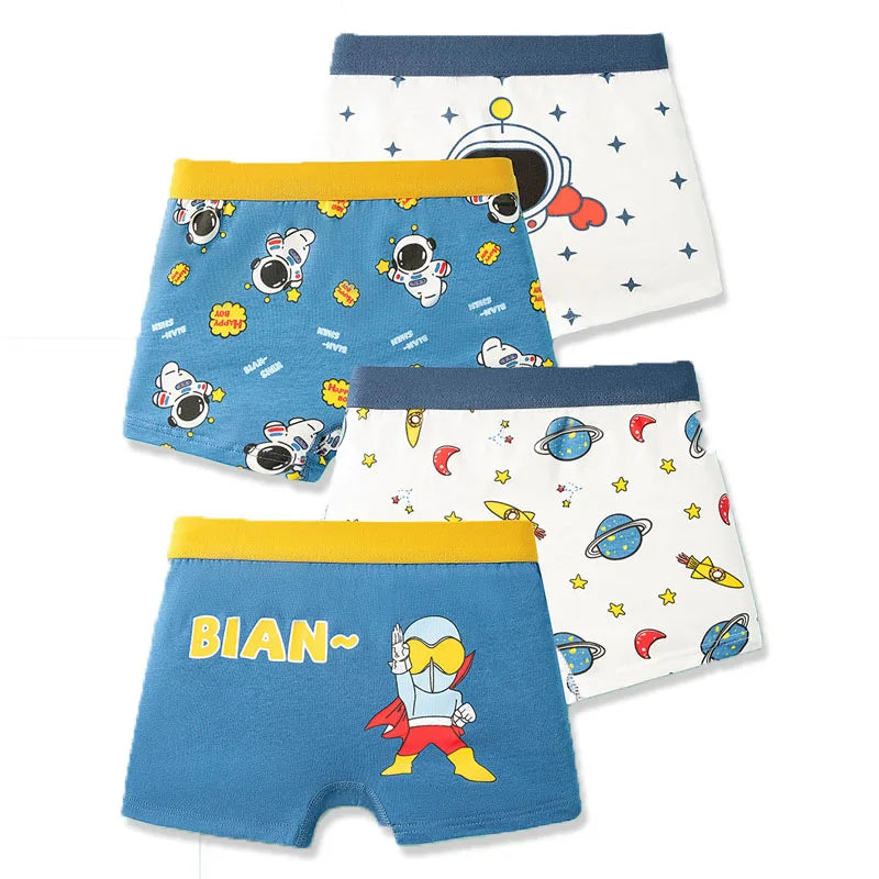 4-Pack Boys Dinosaur Cotton Boxer Shorts